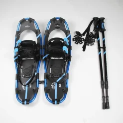Adult Snowshoes (Blue 8 x 26 in) & Trekking Pole In a Bag Set