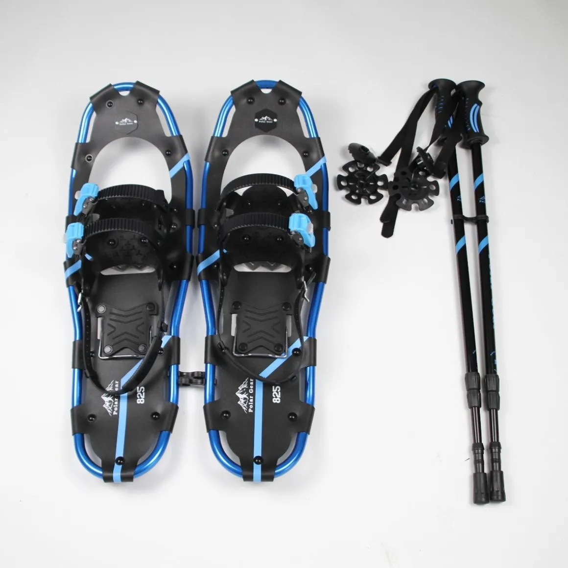 Adult Snowshoes (Blue 8 x 26 in) & Trekking Pole In a Bag Set
