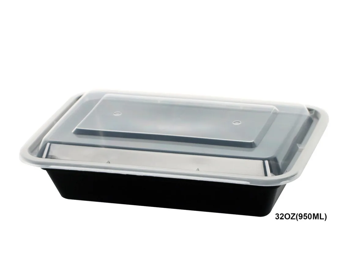 A LA CUISINE - Pack of 10 Rectangular Food Storage Tins with Lids 950ML