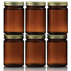 A La Cuisine - Paksh Set/6 Amber Glass Jars