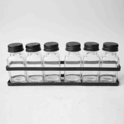 A LA CUISINE - 6pcs clear glass jar with metal lid 80ml