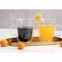 A La Cuisine - 2pcs Double Wall Coffee Mugs 420ml