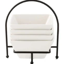 A La Cuisine - 4pcs 5" Stackable Square Bowl With Rack