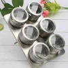 A LA CUISINE - 6pcs tin spice jar with window lid and metal stand 100ml