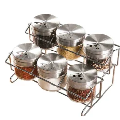 A La Cuisine - Set Of 6 Spice Jars With Rack 100ml