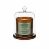 Almond Scented Candle with Glass Cloche