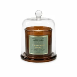 Almond Scented Candle with Glass Cloche