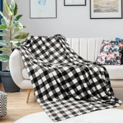 Alpine - Blanket Black/white- Red/black Velour