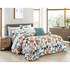 Amber Botanical Comforter Set – 8 Pieces