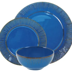 AQUAMARINE - 12 Piece Dinner Sets Stoneware Reactive
