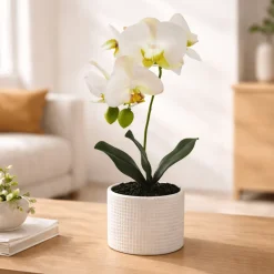 Artificial Orchid in Decorative Pot