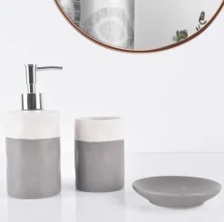 Ashley Ceramic 3Pc Grey White