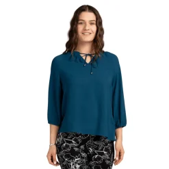 Assorted Long-Sleeve Blouses with Tie Neck – Mixed Styles