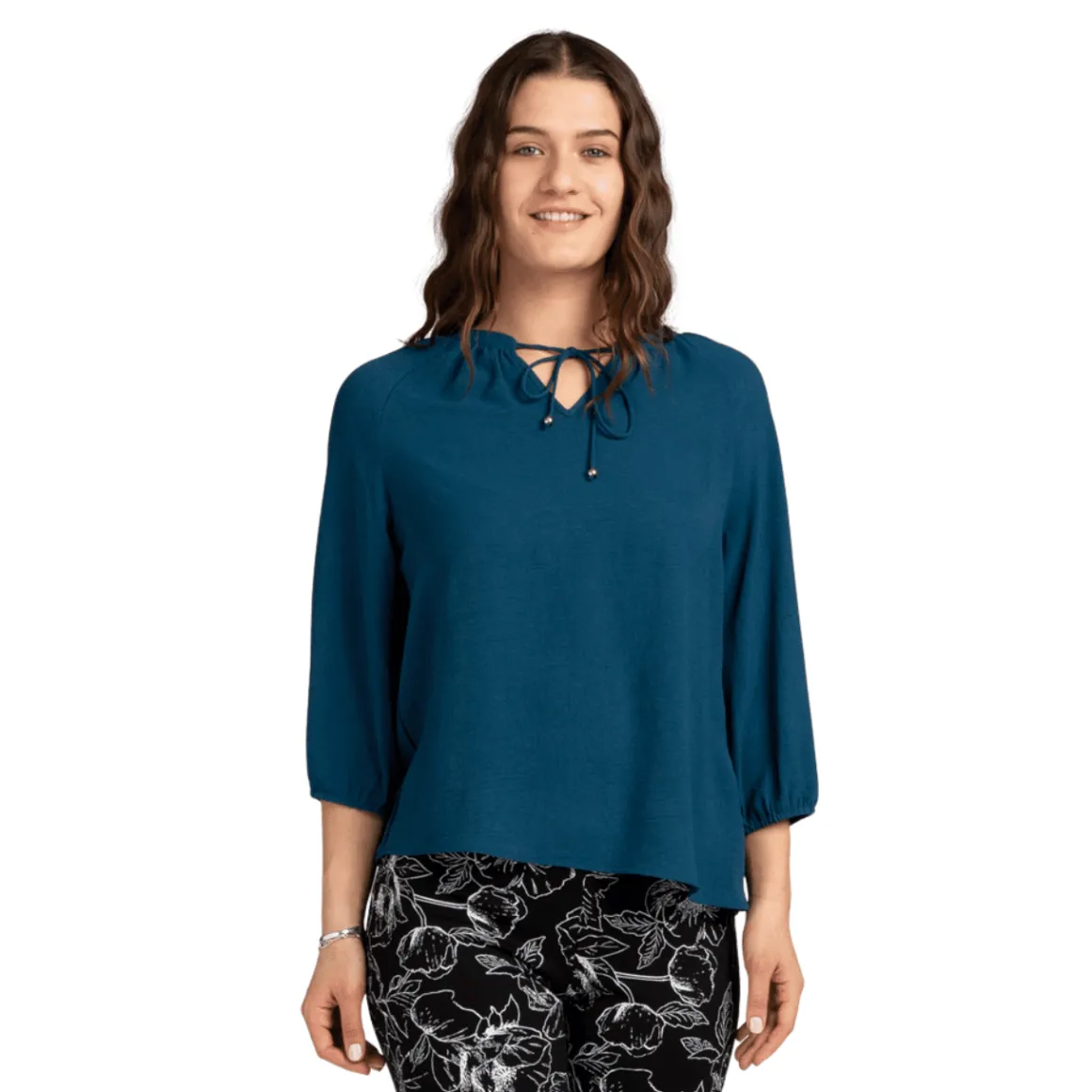 Assorted Long-Sleeve Blouses with Tie Neck – Mixed Styles