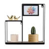 Asymmetrical Metal Wall Shelf with MDF Shelves