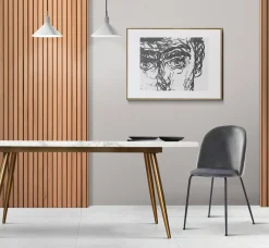 Atelier Du Nord - Dining Chair Velvet With Black Metal Leg