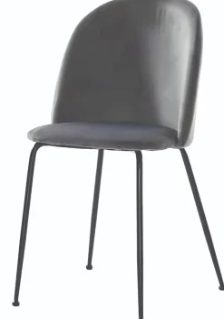 Atelier Du Nord - Dining Chair Velvet With Black Metal Leg