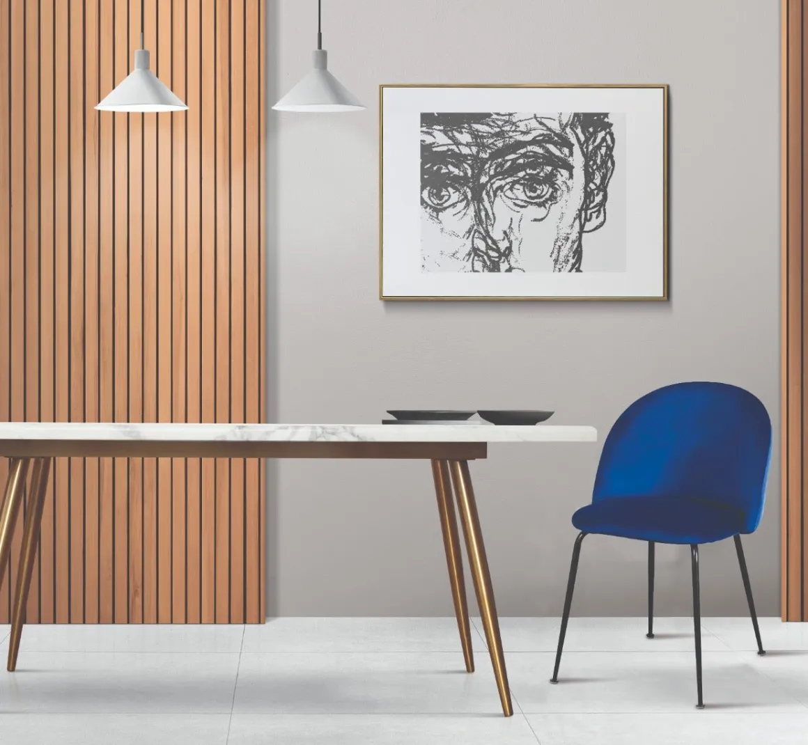 Atelier Du Nord - Dining Chair Velvet With Black Metal Leg