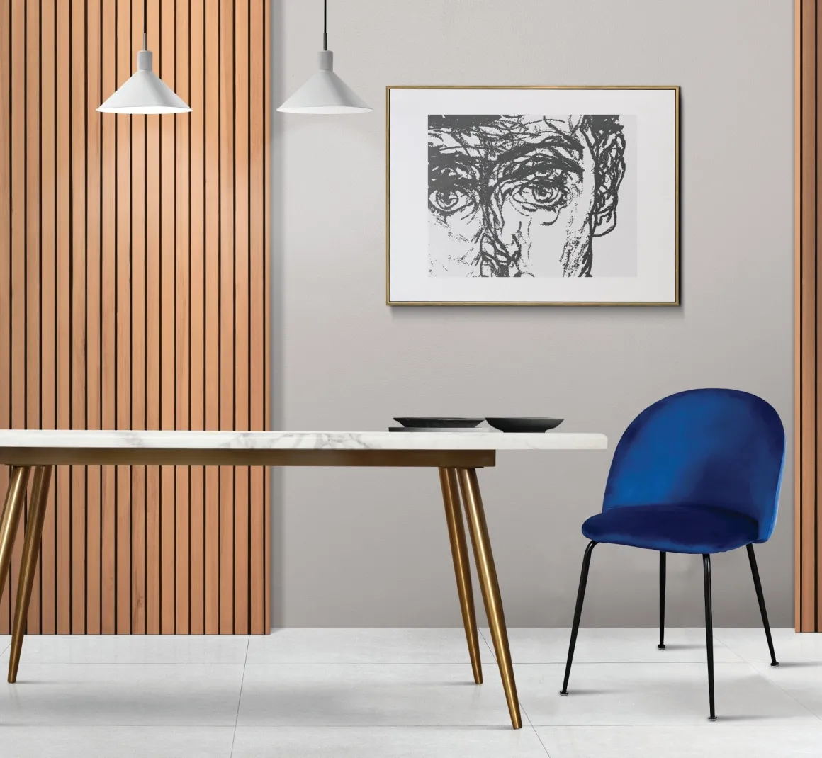 Atelier Du Nord - Dining Chair Velvet With Black Metal Leg