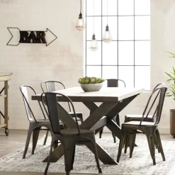 Atelier Du Nord- Metal Dining Chair Black Gold