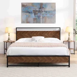 Atelier Du Nord- Mosaic Metal Wood Bed Frame