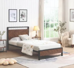 Atelier Du Nord- Mosaic Metal Wood Bed Frame