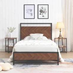 Atelier Du Nord- Mosaic Metal Wood Bed Frame