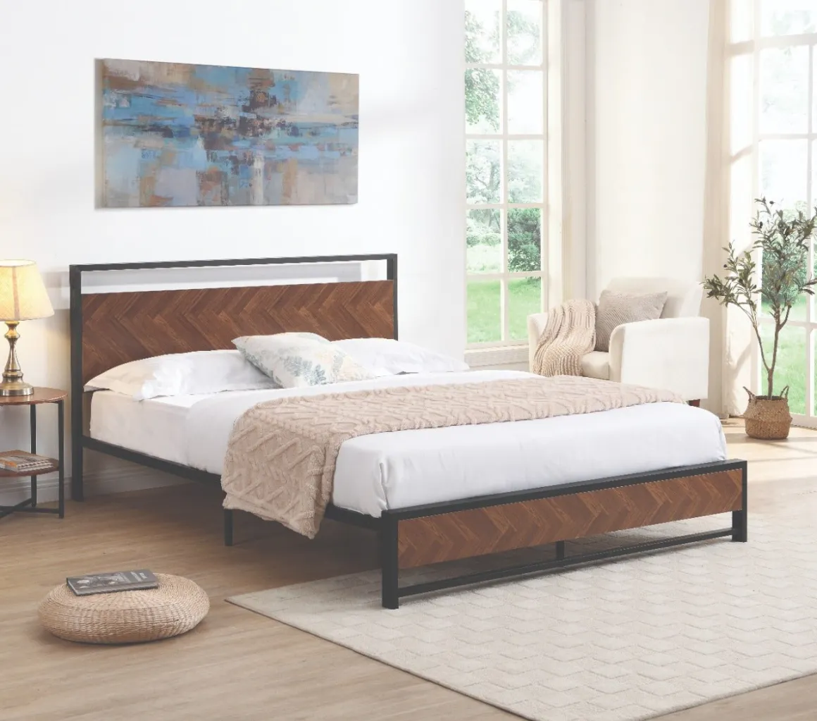 Atelier Du Nord- Mosaic Metal Wood Bed Frame