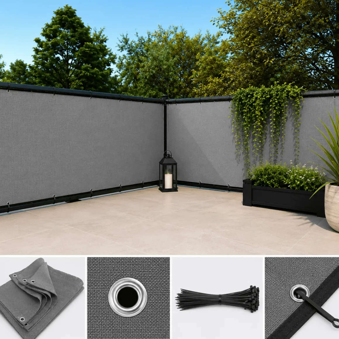 Balcony Privacy Screen 36 x 120 in – Heavy-Duty UV Resistant Outdoor Fence Cover