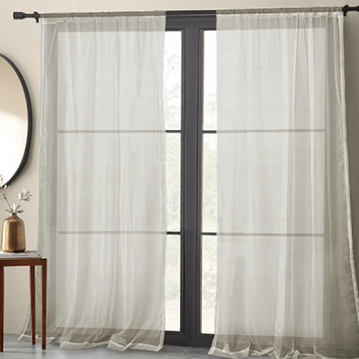 Basic Elegance – 2-Pack Sheer Pole Top Curtain Panels