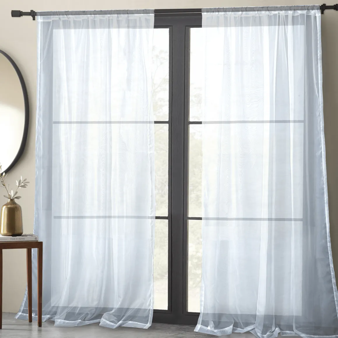 Basic Elegance – 2-Pack Sheer Pole Top Curtain Panels