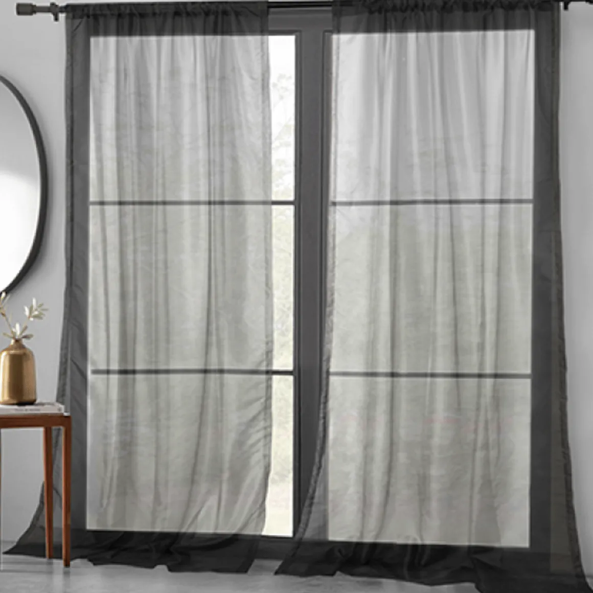 Basic Elegance – 2-Pack Sheer Pole Top Curtain Panels