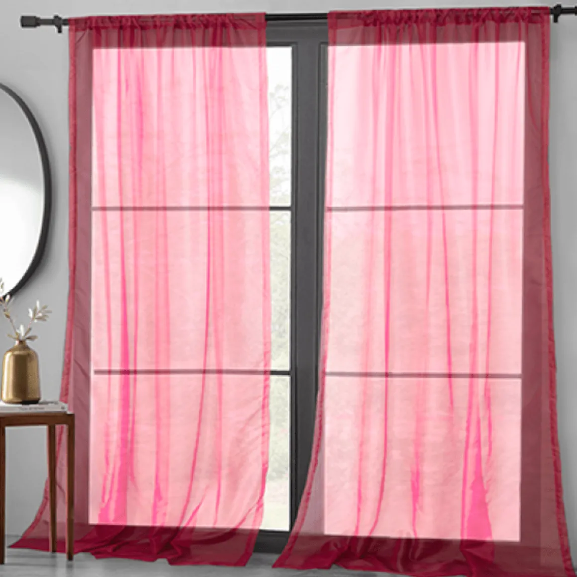 Basic Elegance – 2-Pack Sheer Pole Top Curtain Panels