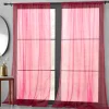 Basic Elegance - 2pk Sheer Pole Top Panel-Red-54 x 84"