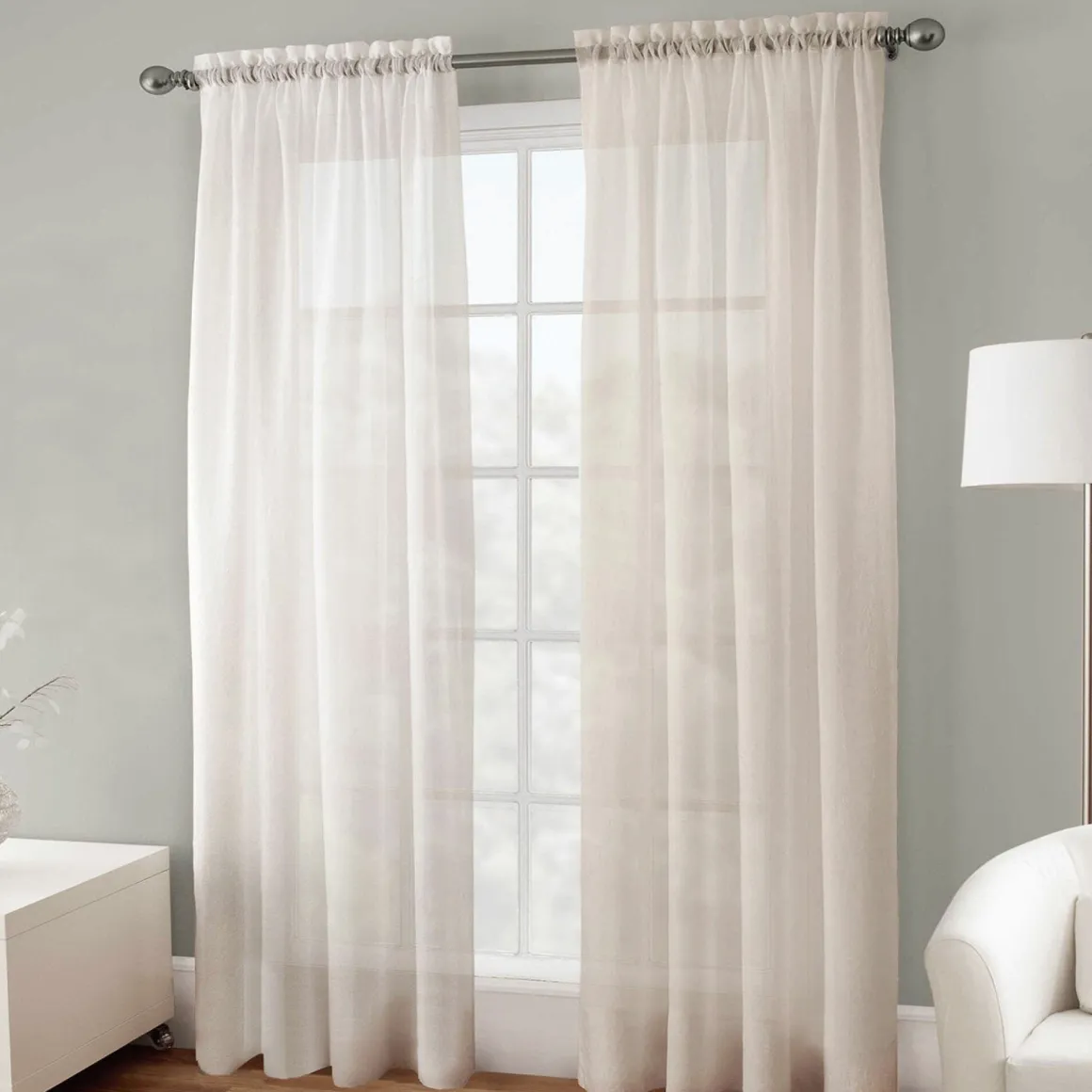 Basic Elegance - Rod Pocket Semi-Sheer Voile Panel