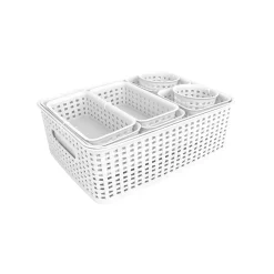 Basket Set White 10 Pcs