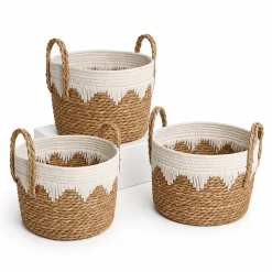 Basket White Design Natural Fiber