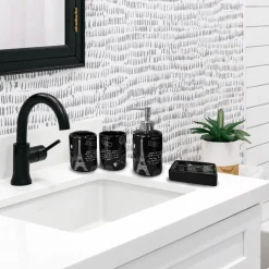 Bathroom Accessory Black Paris Chic