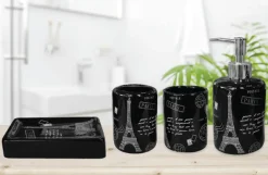 Bathroom Accessory Black Paris Chic