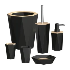Bathroom Accessory Set - 6 Pcs Black