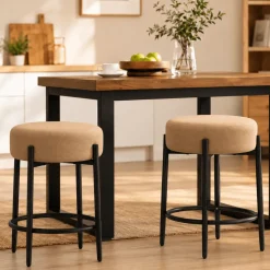 Baza Fabric Stool – Upholstered Counter Stool with Metal Frame