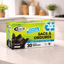 Black Garbage Bags 30 Pack – Durable Easy-Tie Trash Bags (26 x 36 in)