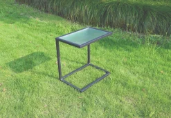 Black Side Table With 5mm Glass Top