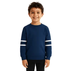 Boys’ Crewneck Sweatshirt with Stripe Detail 7 to 18