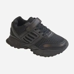 Boys Lace Up Athletic Shoe With Velcro