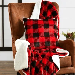 Buffalo Plaid Decorative Cushion – Soft Polyester 18 x 18