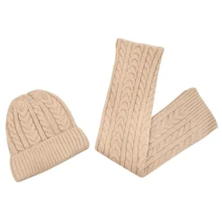 Cable Knit Beanie & Scarf Set