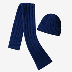 Cable Knit Beanie & Scarf Set