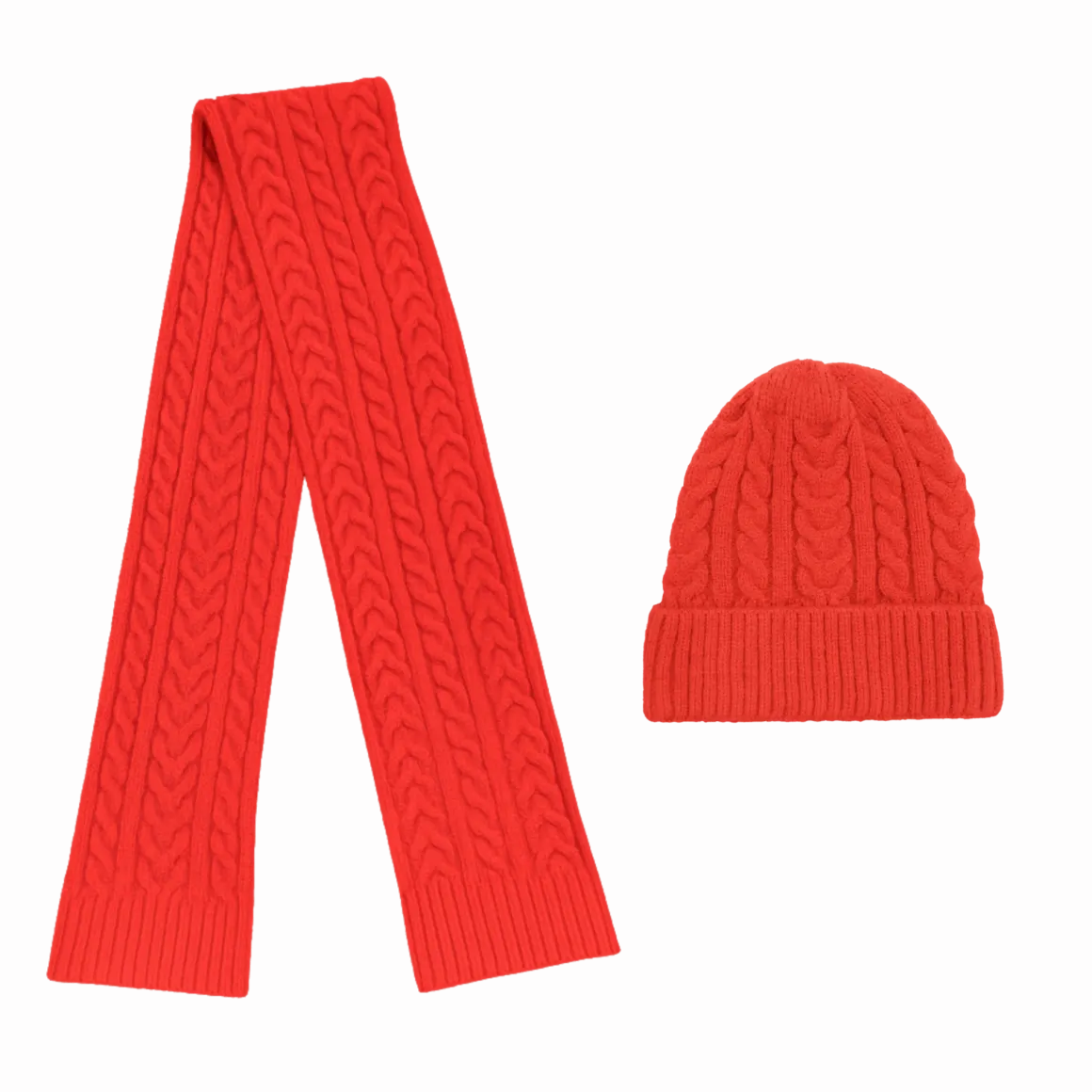 Cable Knit Beanie & Scarf Set