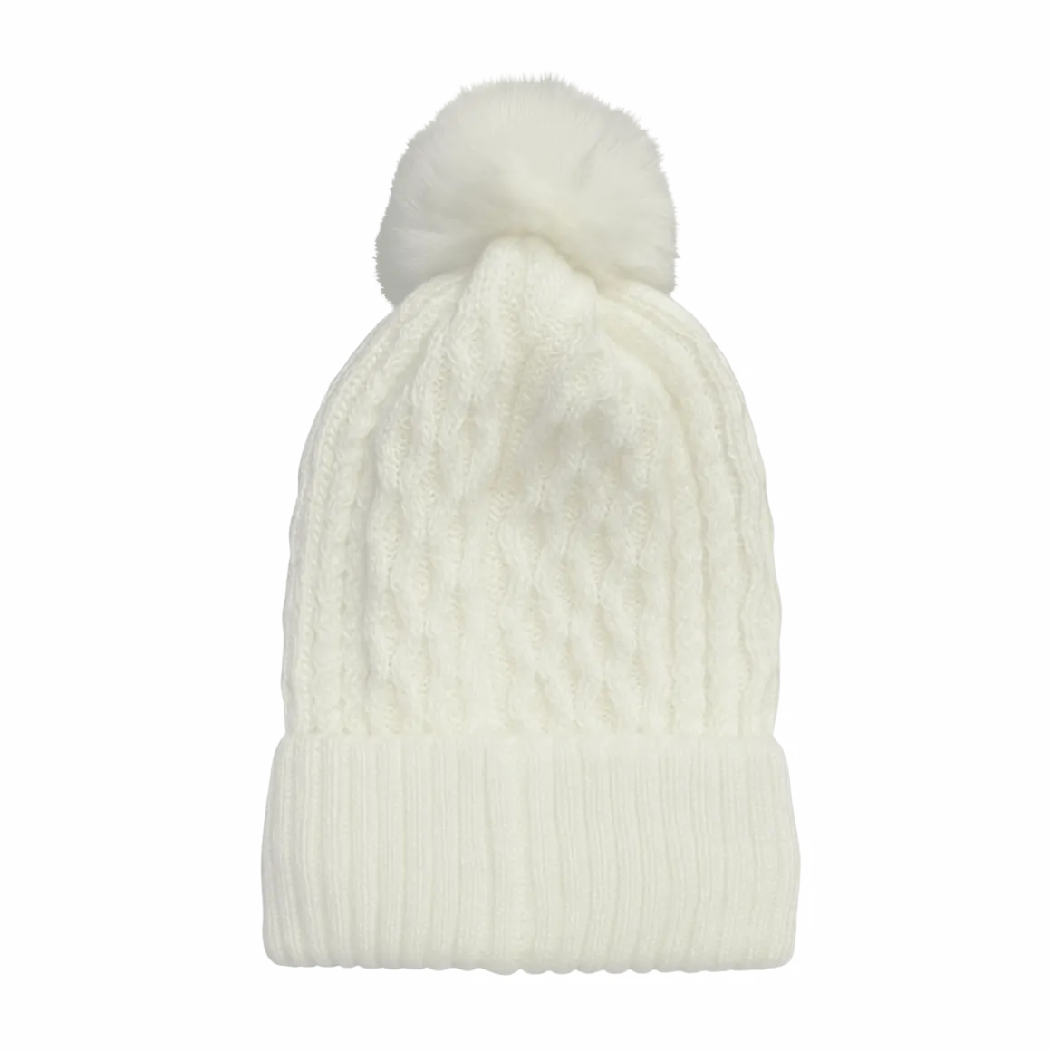 Cable-Knit Pom-Pom Beanie